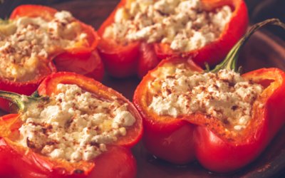 Gegrillte Paprikaschoten mit Feta-Füllung