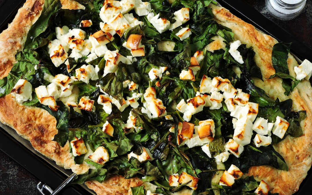 Gesunde Spinat-Feta-Pizza