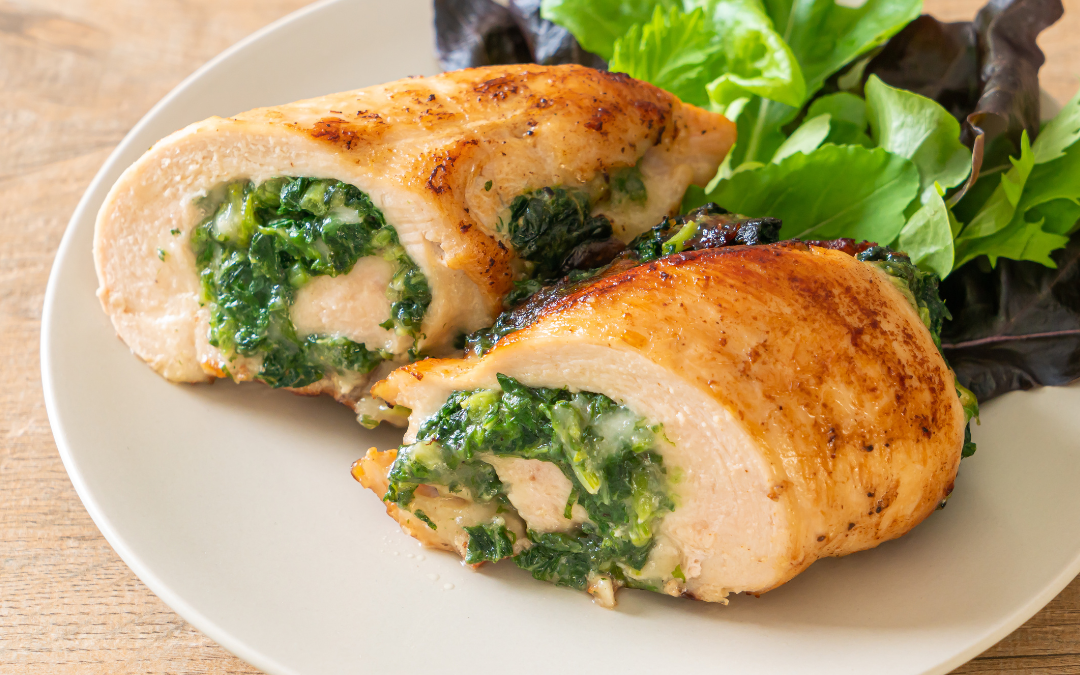 Spinat-Ricotta-gefüllte Hähnchenbrustfilets