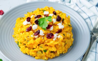 Kürbis-Risotto mit Ziegenkäse