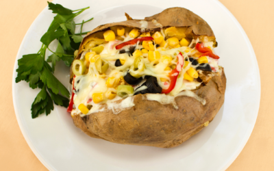 Gefüllte Süßkartoffeln mit Schwarzen Bohnen und Mais