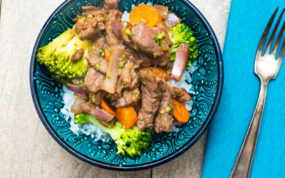Rindfleisch-Bulgogi mit Gemüse und Reis