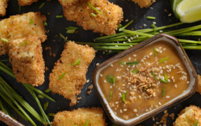 Gebackener Tofu mit Erdnuss-Sauce