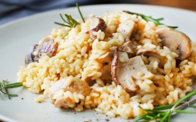 Cremiges Hähnchen und Pilz Risotto