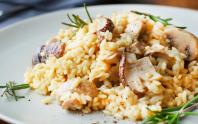 Energiegeladene Puten-Pilz-Risotto